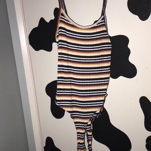 striped body suit